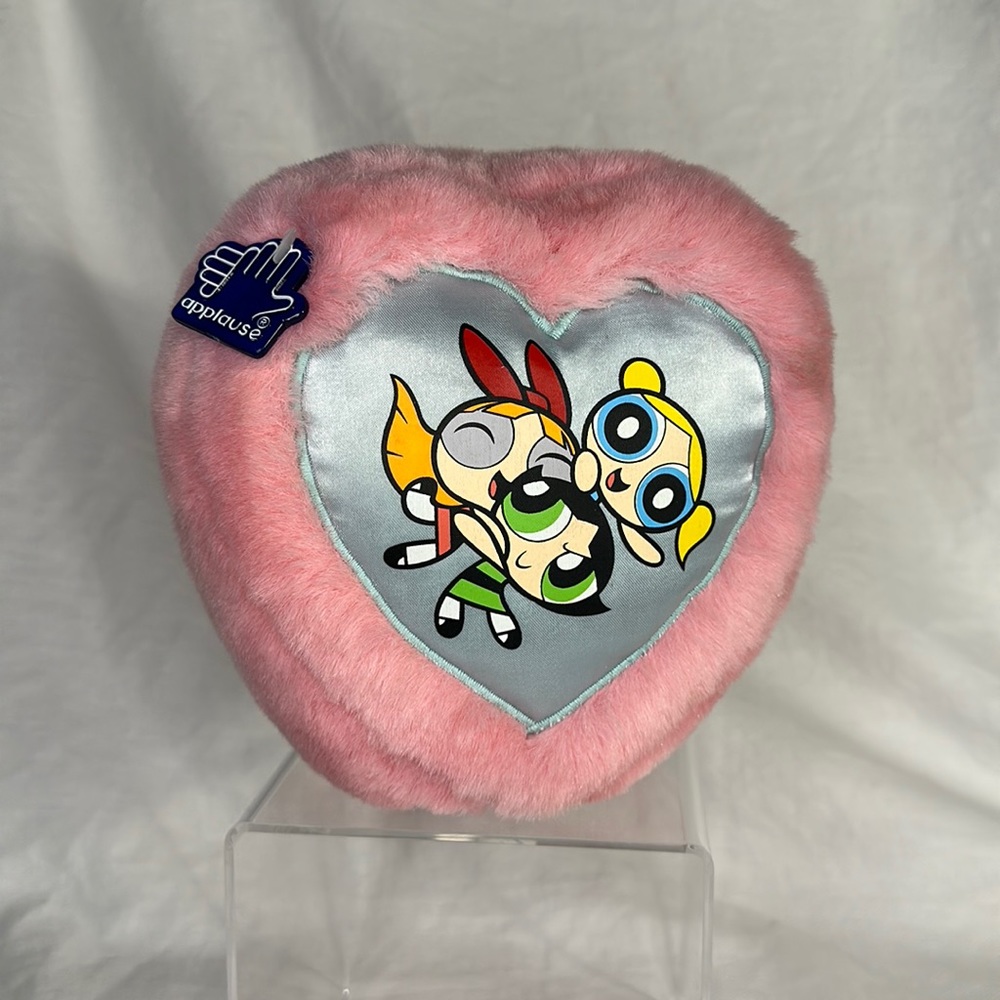 Vintage Applause Powerpuff Girls Bank Fuzzy Pink Heart